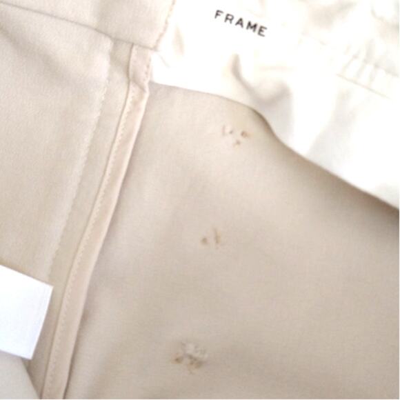 FRAME Le Crop Palazzo High Waist Pants Bone Wide Leg Size 4 Stretch - Picture 4 of 13